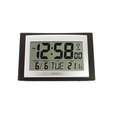 Acctim Stratus 74053 Radio Controlled Wall Desk Clock, Black, Large Display