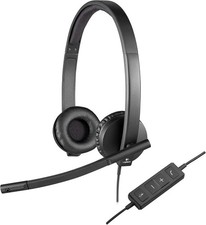Logitech H570E USB Stereo Headset Noise Cancelling Mic Inline Controls Wired PC