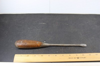 Vintage Lenox Wood Handle Slotted Screwdriver