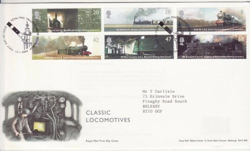 GB Stamps First Day Cover Classic Locomotives, steam trains, railways SHS 2004