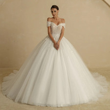 Princess Wedding Dresses 2026 Bride Off Shoulder Women Glitter Ball Bridal Gowns