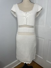 American Eagle Outfitters White Crochet Dress Size Large
