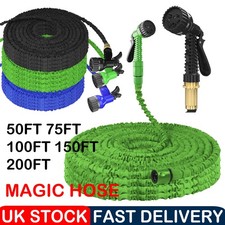 Heavy Duty Expandable Garden Hose Extra Long Water Pipe 7 Pattern Spray Gun