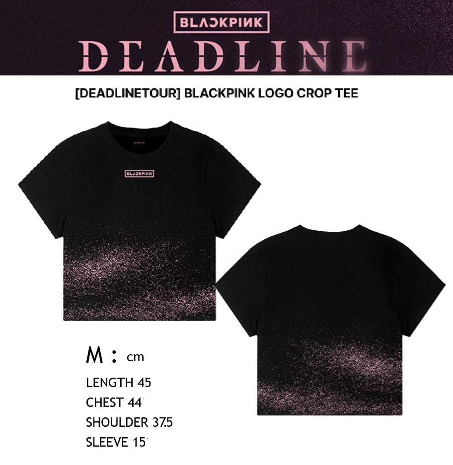 BLACKPINK DEADLINE TOUR CROP TEE チャコール　L 🩷] 𝐁𝐋𝐀𝐂𝐊𝐏𝐈𝐍𝐊 𝐖𝐎𝐑𝐋𝐃 𝐓𝐎𝐔𝐑 <𝐃𝐄𝐀𝐃𝐋𝐈𝐍𝐄> 𝐈𝐍