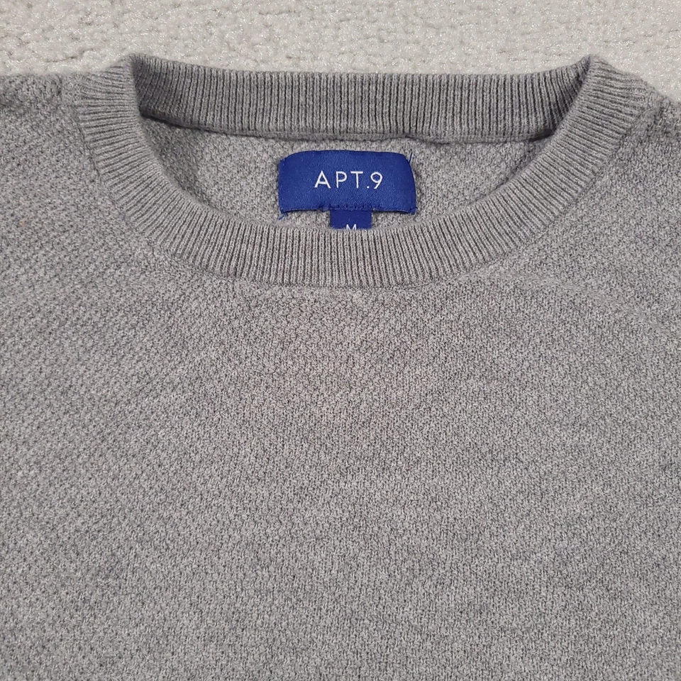 APT 9 Sweater Women's Medium Grey Knit Long Sleeve Crew Neck Lightweight Casual - Image 3 of 4