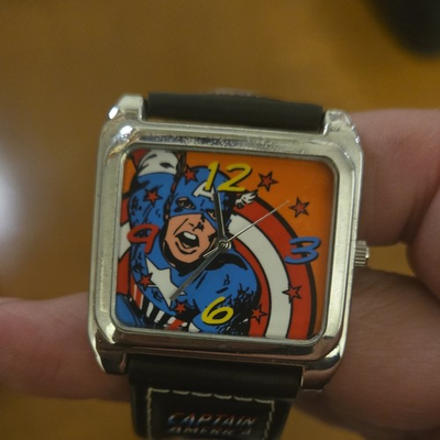 #ad Rare Marvel Comics 2006 Captain America Watch by CLICKS $10.00