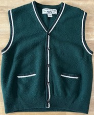 VTG Authentic Gap Clothing Sweater Vest L Lambswool Wool Cardigan Button 80  s