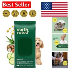 All-Natural Gentle Wipes for Pet Grooming - Perfect for Dogs Cats - 100 Count
