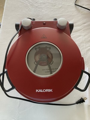 Kalorik Hot Stone Pizza PZM43618 Red Electric 12  Round  Handled Indoor Oven VGC
