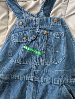 Vintage Key Imperial Biboveralls Men 34x30 Blue Denim Workwear Carpenter Farmer