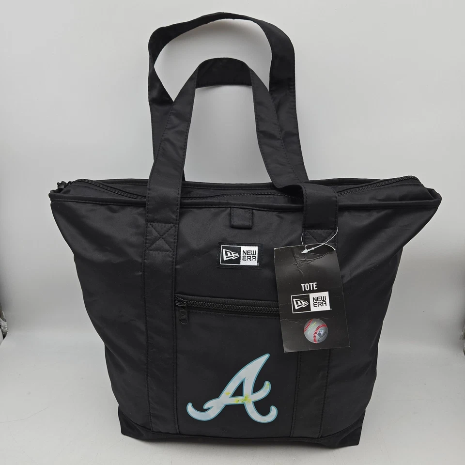 New Era Atlanta Braves Pack Tote Bag Black Zipped Nylon A Logo MLB Baseball - Image 2 of 4