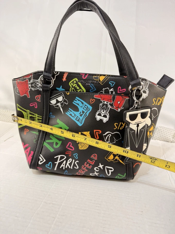 Karl Lagerfeld Women Satchel Top Handle Bag Paris Adele Purse - Image 3 of 4