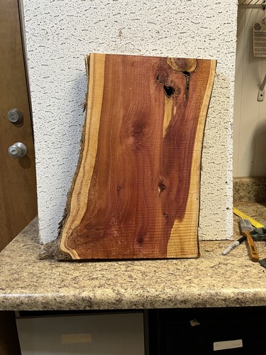 Lastra legno bordo vivo cedro rosso orientale rustico -personaggio unico spessore 1 1/2'' - Foto 12 di 12