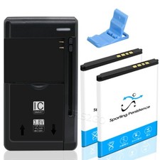 High Grade 2x 1250mAh Battery Charger for Alcatel OT-155 OT-890 OT-808 OT-891 US