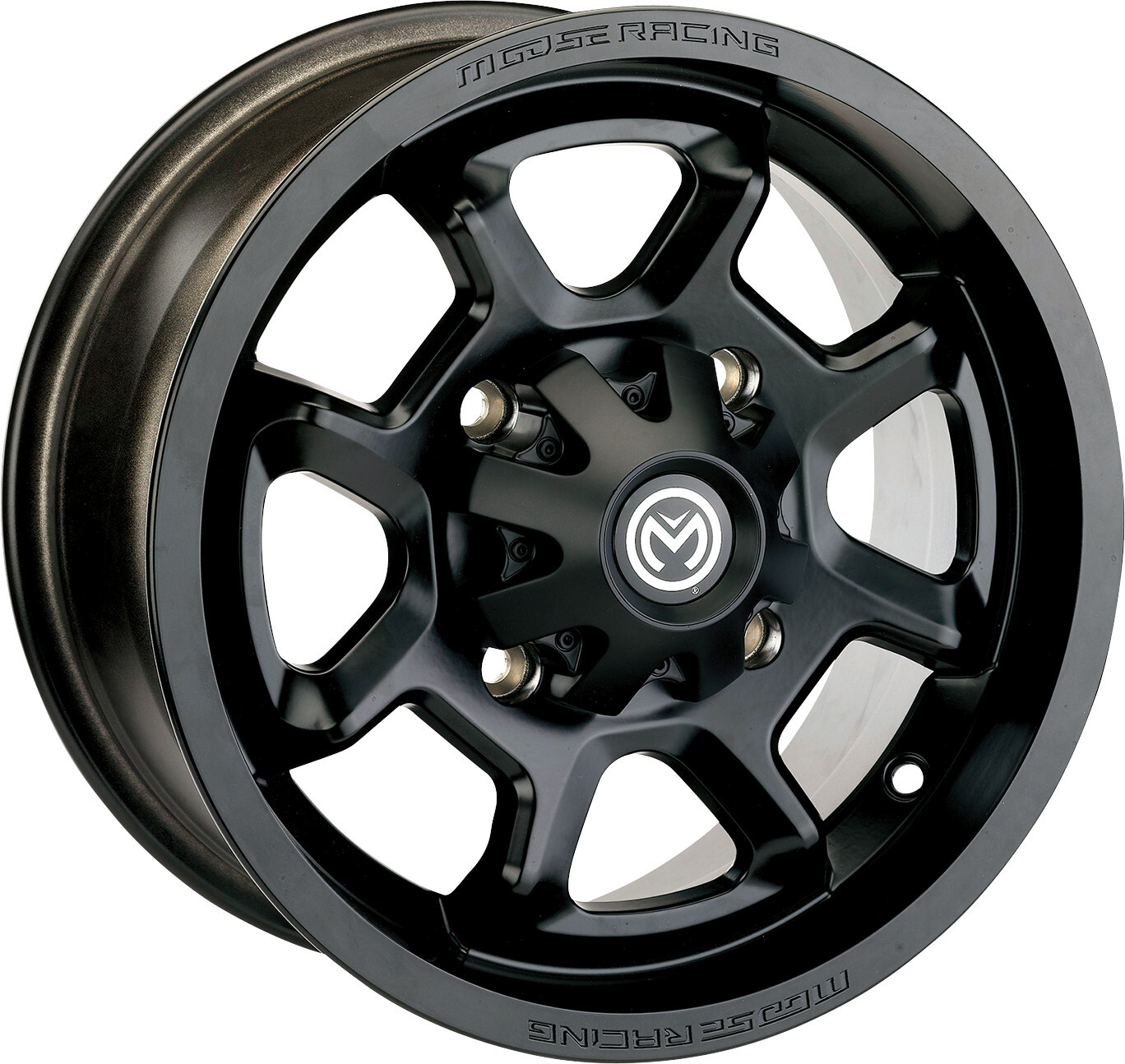 Kit 4 OTR 350 Mag Tires 23x10.512 on Moose 415X Matte Black Wheels 550