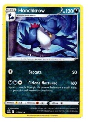 HONCHKROW 115/196 Rare - ITA MINT - Pokemon Schwert & Schild VERLORENER URSPRUNG