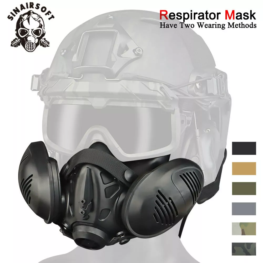 Tactical Protect Half Face Mask Bilateral Respirator Facepiece Airsoft Outdoor
