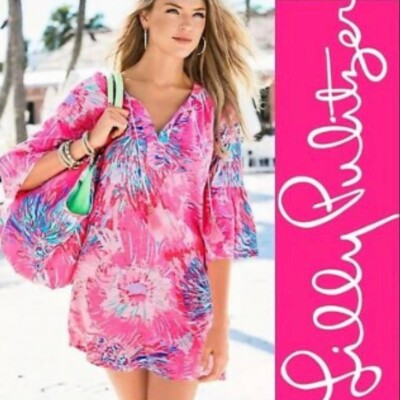 New w/Tags Lilly Pulitzer De Lago Tunic Never Be Betta Pink Multicolor Dress XS