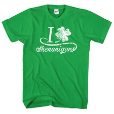 I Love Shenanigans T-Shirt St Patrick's Day Top Shirt Tee Men Funny Irish L242