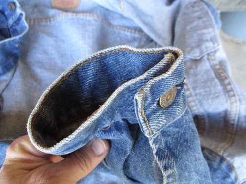 Vintage 2-Pocket LEVI’S Blue Denim Trucker Jacket, Gr. 44, Levis Coat - Bild 15 von 19