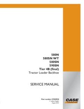 Case 580n, 580sn Wt, 580sn, 590sn Tier 4b Tractor Loader Backhoe Service Manual