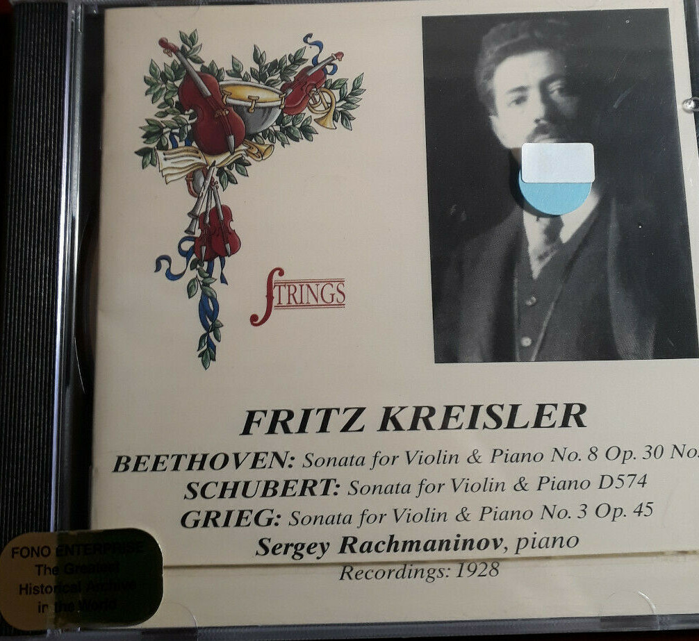 KREISLER RACHMANINOV BEETHOVEN SCHUBERT GRIEG- VIOLIN SONATAS *CD NEWSEALED 1928