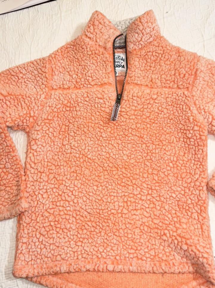 Orange Girls Cuddly Sherpa Pullover 