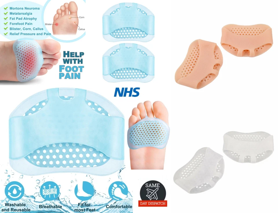 2x Foot Cushion Metatarsal Foot Pads Mortons Neuroma Pain Relief UK