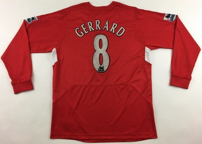 FC Liverpool #8 Gerrard 2004-2006 2005 long sleeve jersey shirt home Reebok L | eBay