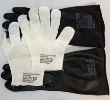 10 Pairs Medium Brunswick Chemical Protection Gloves + Cotton Liners - Free Ship