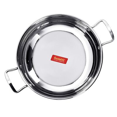 Sumeet Edelstahl Induktionsgeeignet Kadhai Wok 1,9 Liter, Silber