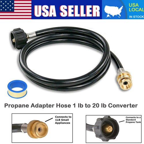 6FT Propane Adapter Hose 1 lb to 20 lb Converter Replacement for QCC1/Type1 Tank - 第 3/11 張圖片