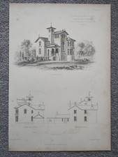 Oakleigh Villa, Blairmore, Lochlong - Antique Print - 1868