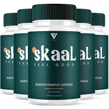 (5 Pack) Skaal Quieton Tinnitus Capsules, Skaal Ear Health Pills (300 Capsules)