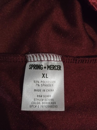 Spring + Mercer Womens Red Velvet Legging Tee V-Neck Top Size XL Stretch Casual - Picture 5 of 9