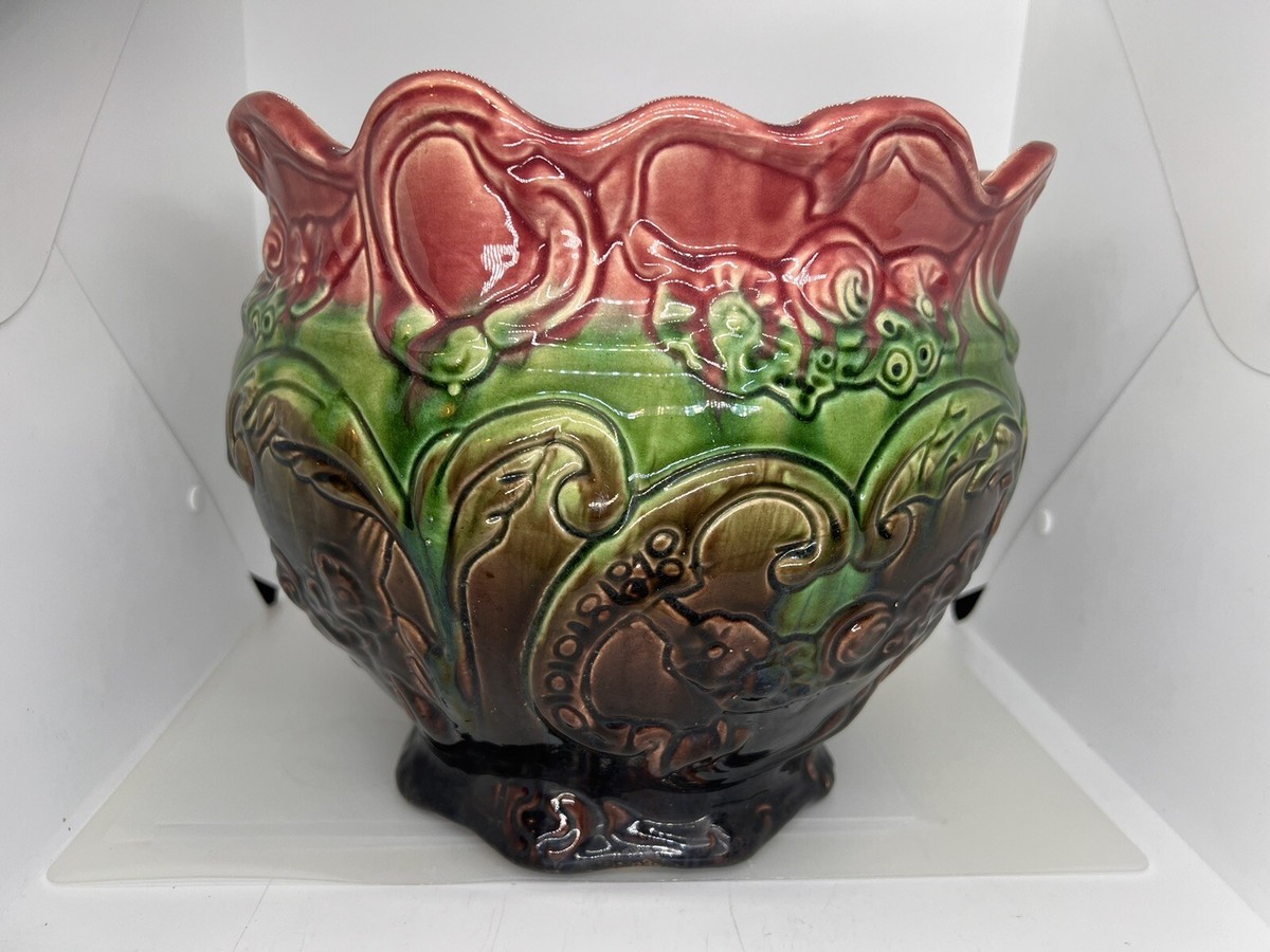 Blended Large Antique Weller Pottery Jardiniere Planter Pot Pink 