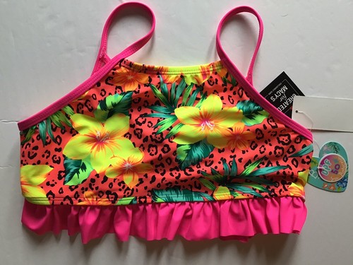 Girls Bikini Swimsuit Size 14 Mixed Lot Breaking Waves Lands End New Pink Orange - Picture 4 of 10