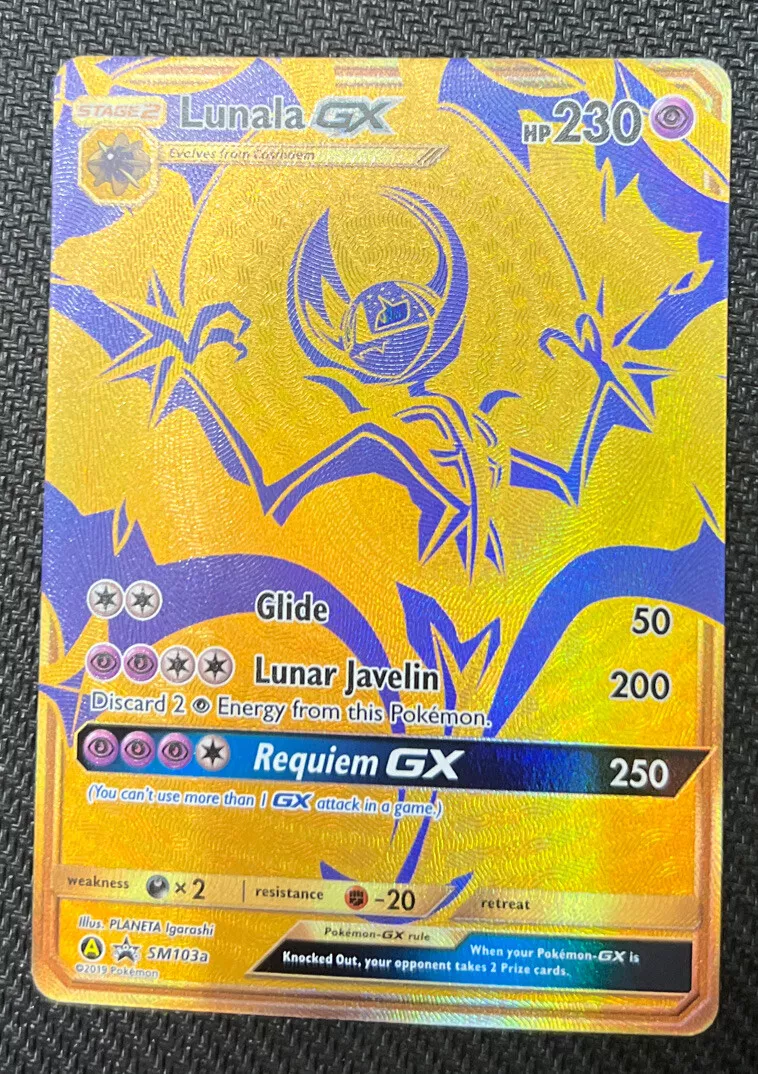 PSA 10 LUNALA GX SM103a Gold Hidden Fates Promo Pokémon Card GEM MINT