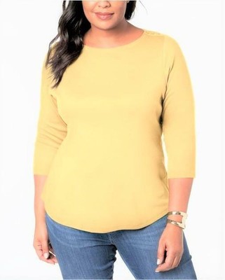 women's plus yellow top