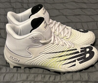 New Balance Mens Rush MW3 Mid Lacrosse Cleats White Black Size 7D Wide New