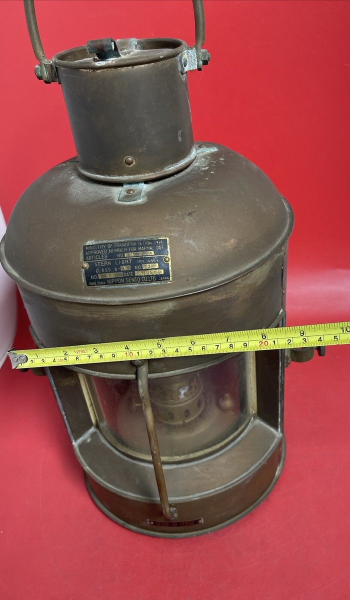 Vintage Nautical Brass Stern Light oil Lamp No 1877 Original Made