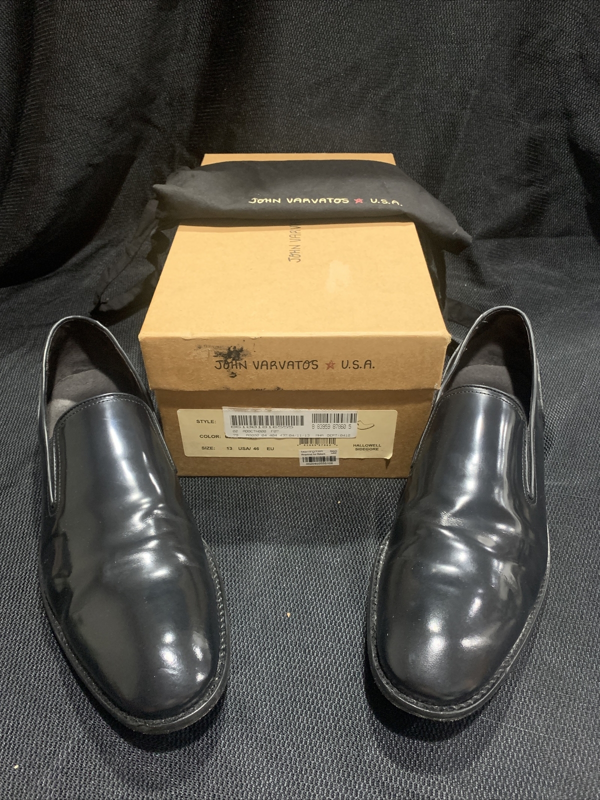 SAOLA Scarpe eleganti derby John Varvatos USA Hallowell Sidegore in pelle nera taglia 13