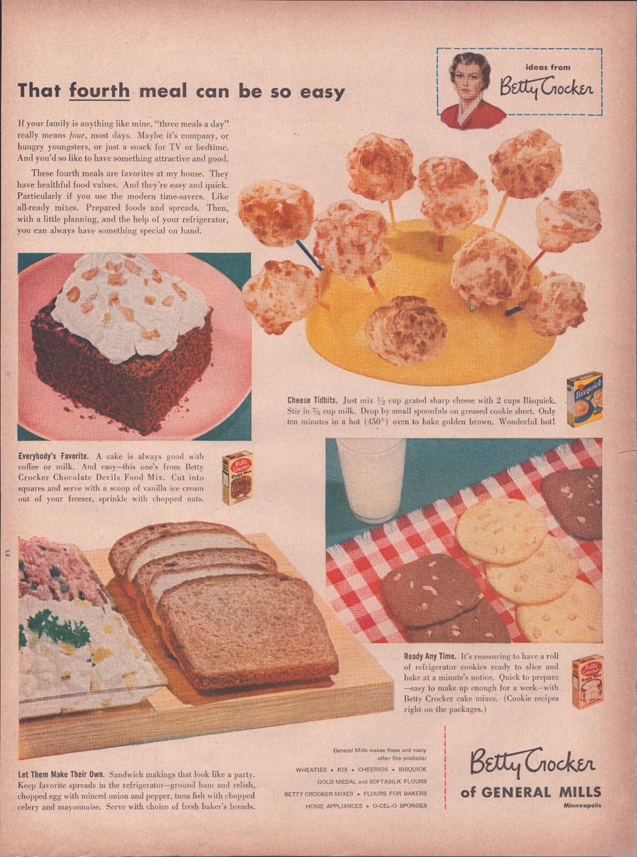 1953 Betty Crocker Vintage Print Ad That Fourth Meal can be so easy