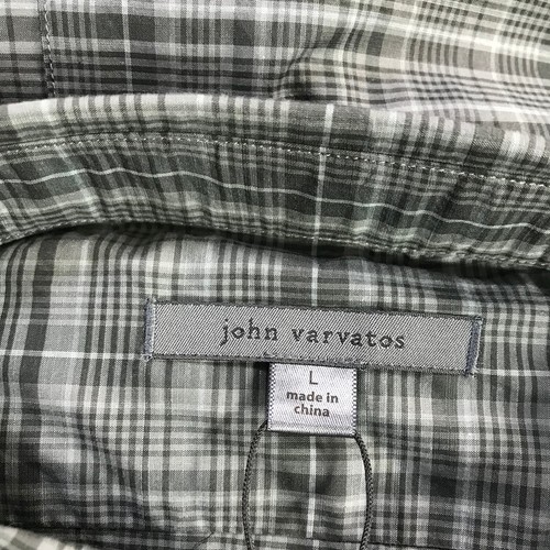 New John Varvatos Shirt Mens Large Button Up Gray Preppy Casual Adult - Picture 10 of 11