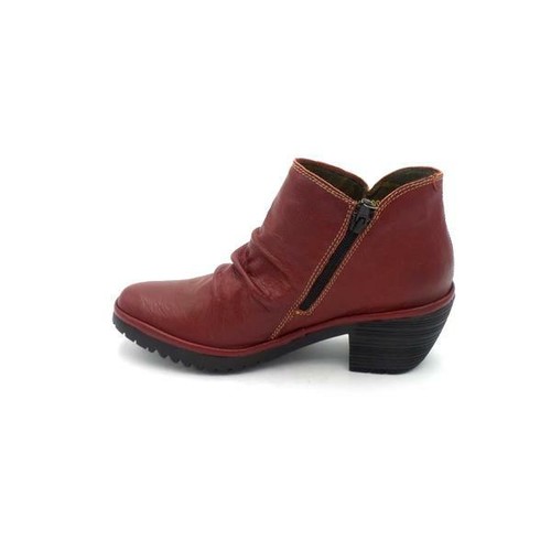FLY London Leather Ruched Ankle Boots 