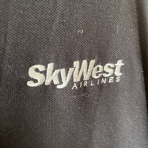 SkyWest Airlines Embroidered Logo Gray Short Sleeve Polo Shirt - Men's Size 3x - Picture 3 of 4