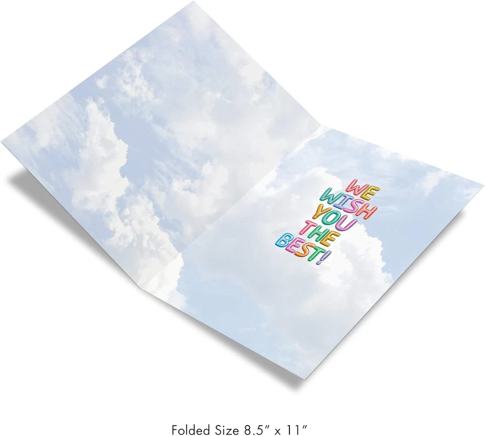 La mejor tarjeta - Tarjeta de felicitación de gran buena suerte (8,5 X 11 pulgadas) - Globos, coloridos Foto 2 de 4