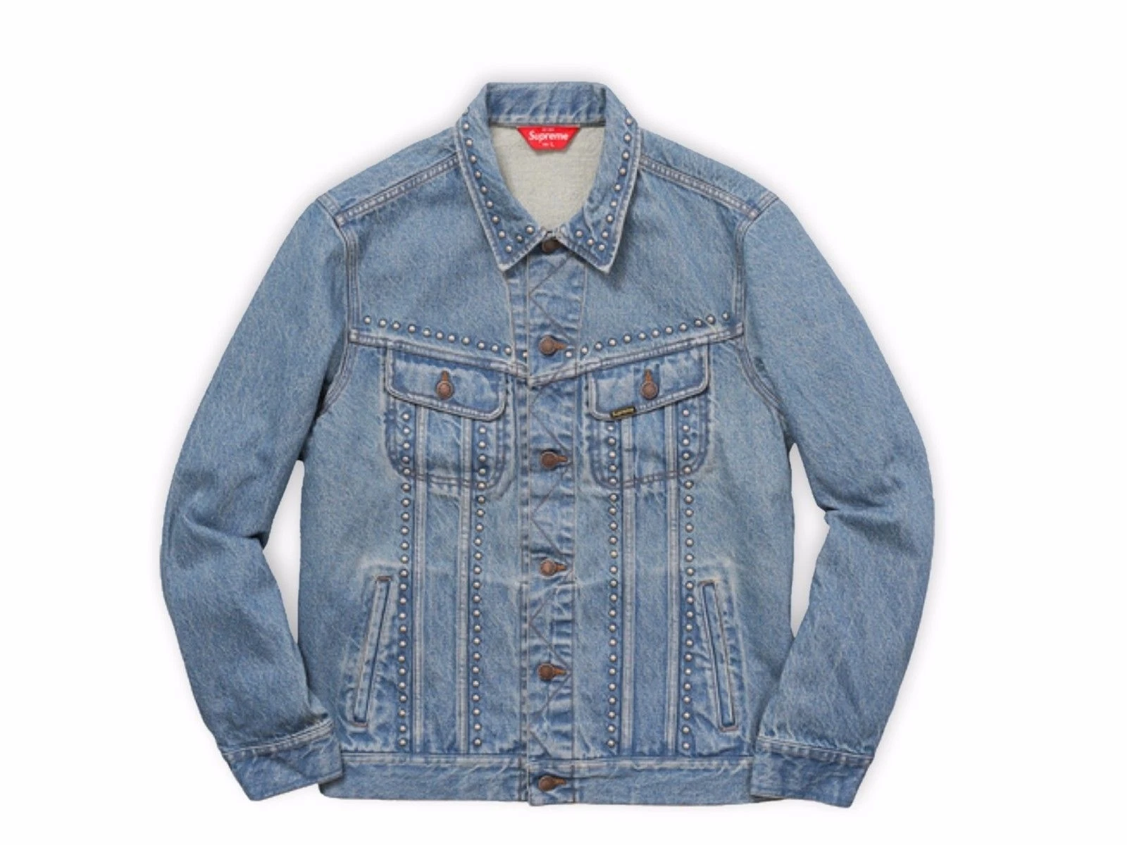 2017 S/S Supreme denim clouté camionneur moyen