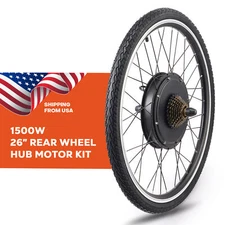 1500W eBike Conversion Kit 26" Rear Wheel Hub Motor LCD PAS E-Bike Set