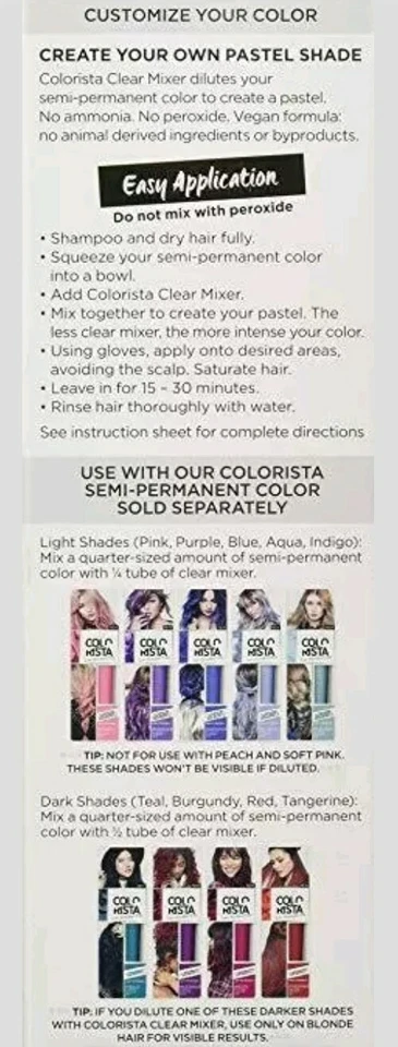 LOREAL PARIS COLO RISTA Clear Mixer #CLEARMIXER00 For Creating Pastel Color - Image 2 of 3